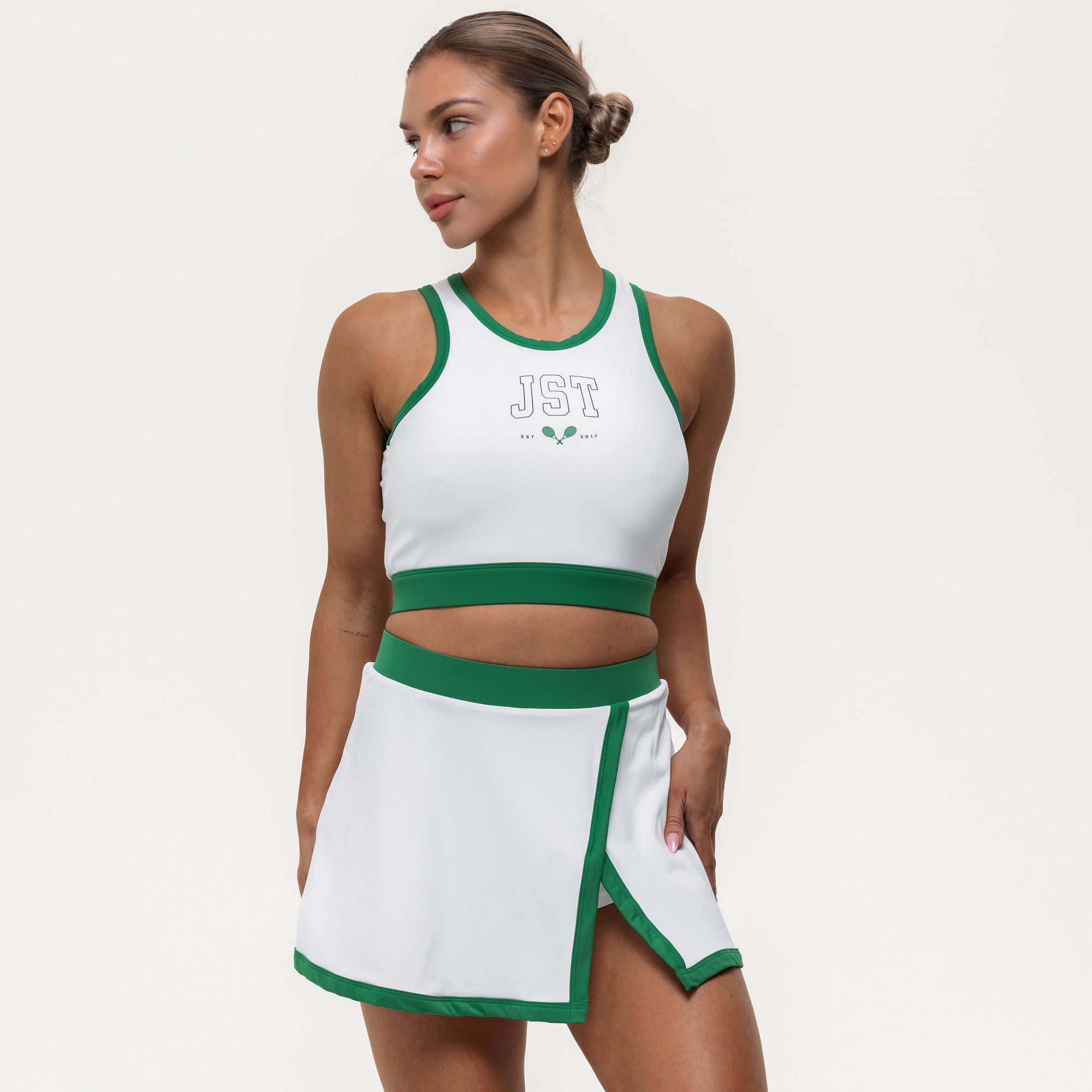 Ace Cropped Vest - White/Green (PRE ORDER)