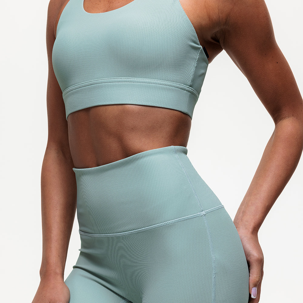 Namaste Ribbed Medium Support Bra - Seamoss