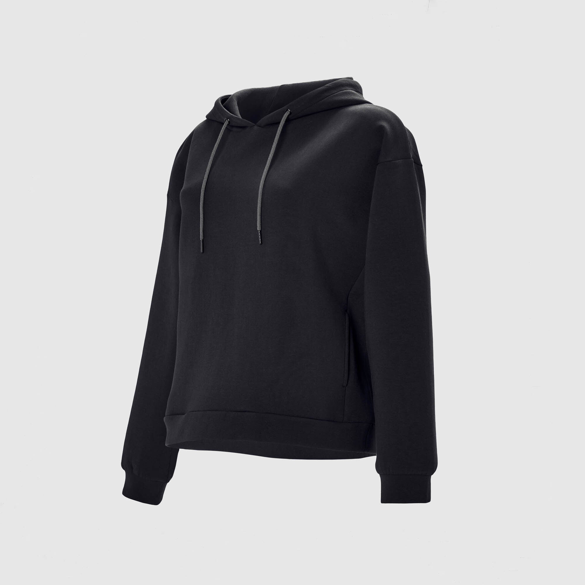 Black Embossed Luxe Minimal Hoodie