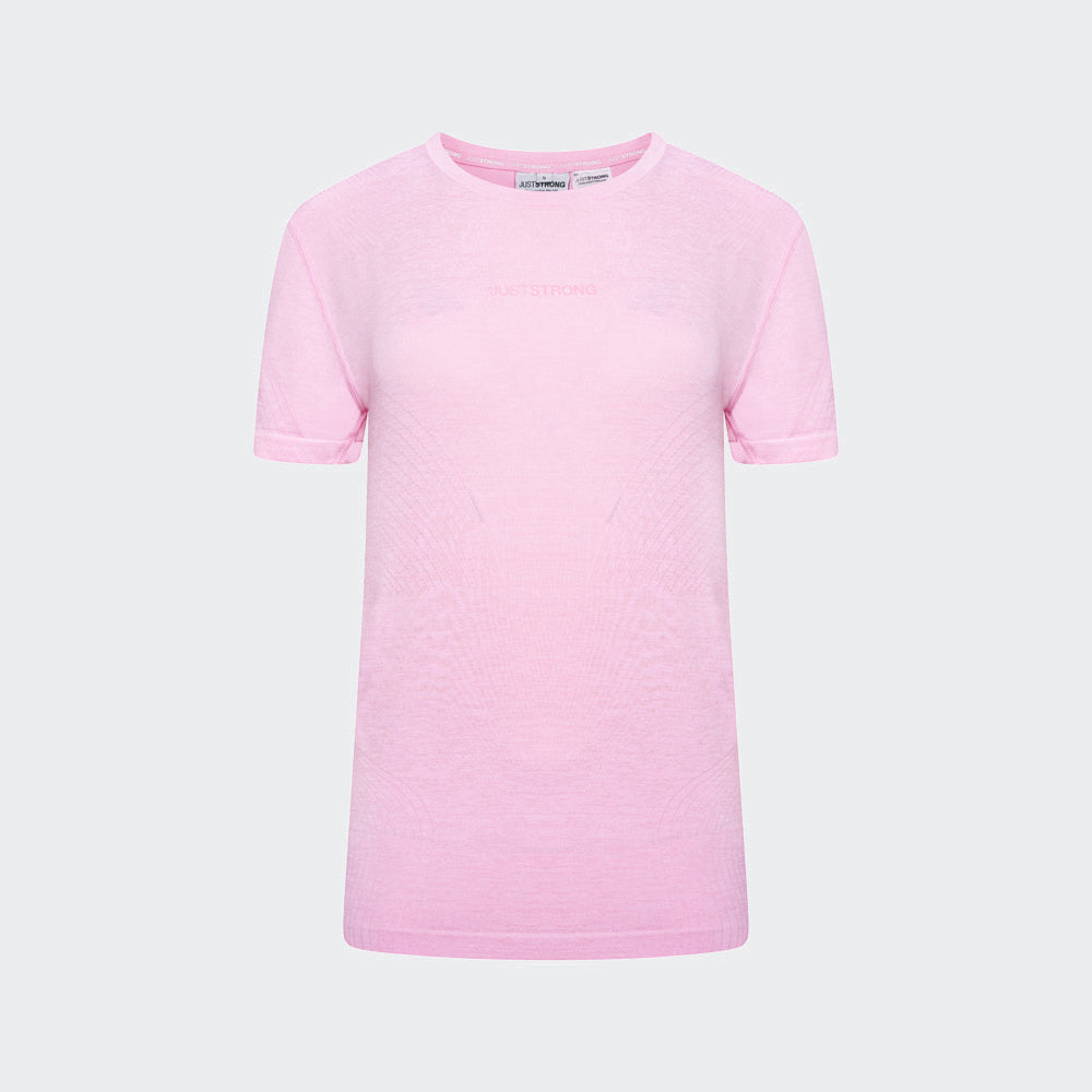 Laser Seamless Workout Tee - Bubblegum Pink